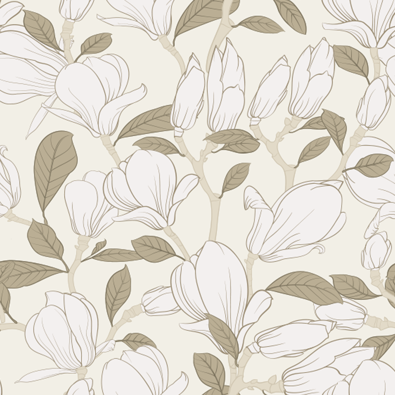 Bej manolya çiçekleri hayvan çıkartması - TenStickers