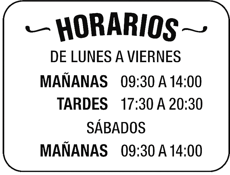 Vinilo escaparate horarios de apertura personalizados - TenVinilo