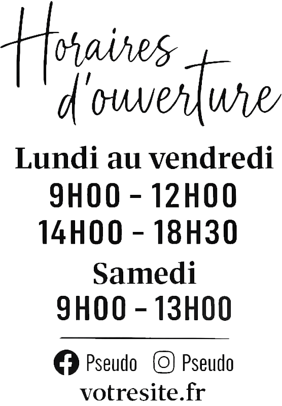 Sticker vitrine heures d'ouverture personnalisées - TenStickers