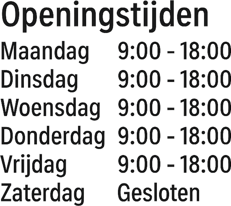 Openingstijden schrappen etalage sticker - TenStickers