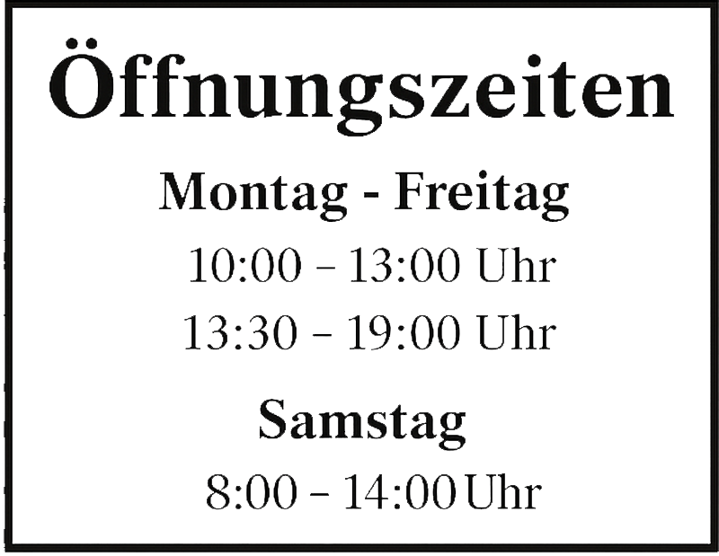 Schaufenster Folie einfache Öffnungszeiten - TenStickers