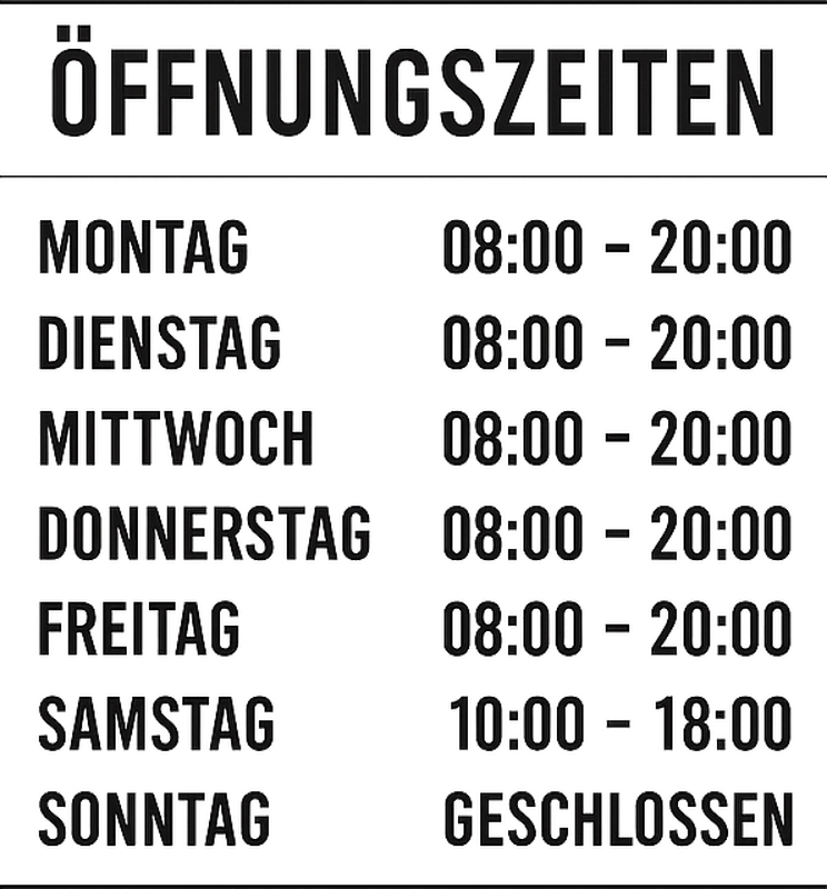 Schaufenster Folie Öffnungszeiten von monocolour - TenStickers