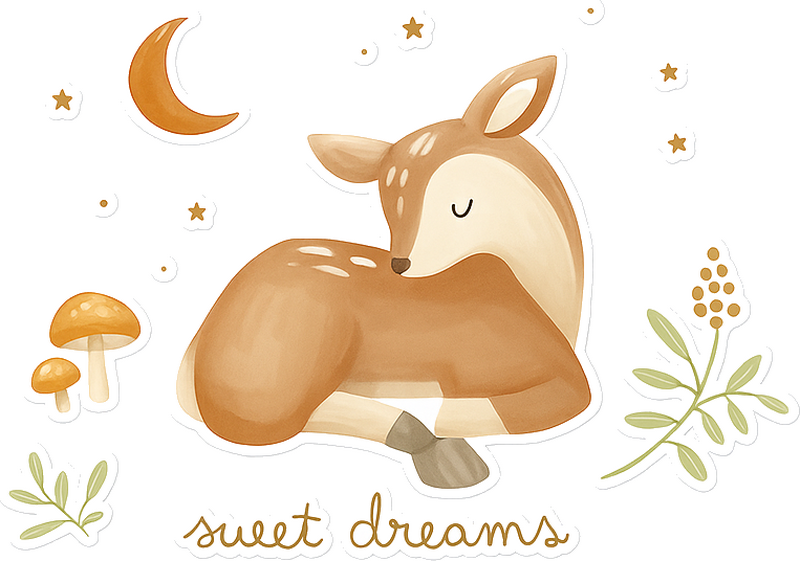 Zoete dromen baby hertje muursticker - TenStickers