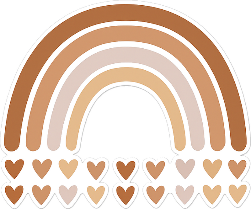 Boho neutrale regenboog muursticker - TenStickers