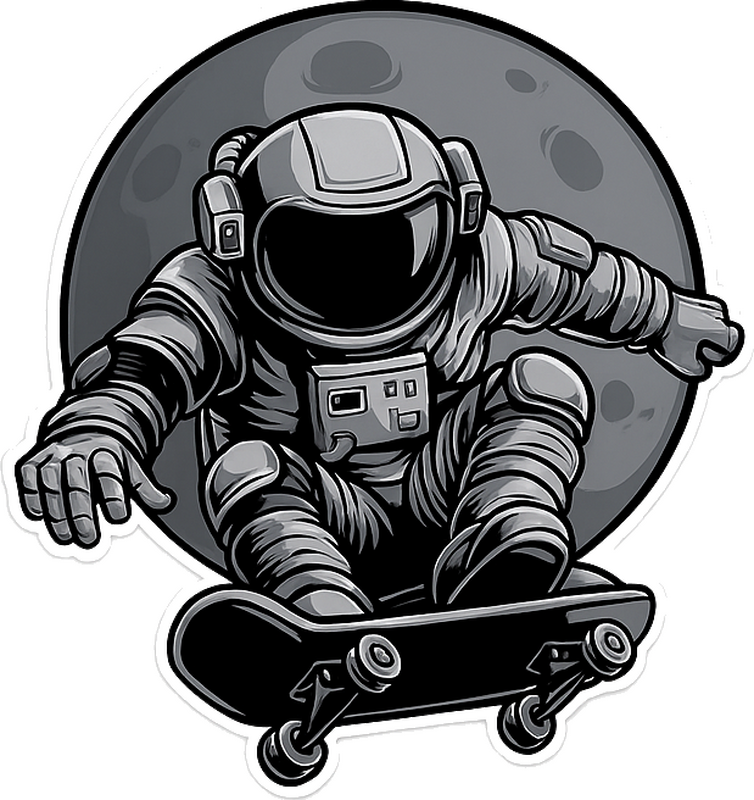 Astronaut skater  childrens' wall stickers - TenStickers