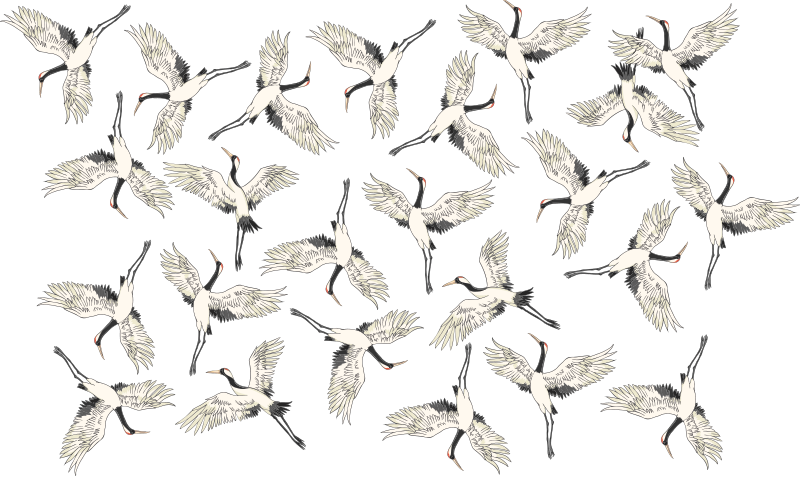 Flying cranes laptop skin - TenStickers