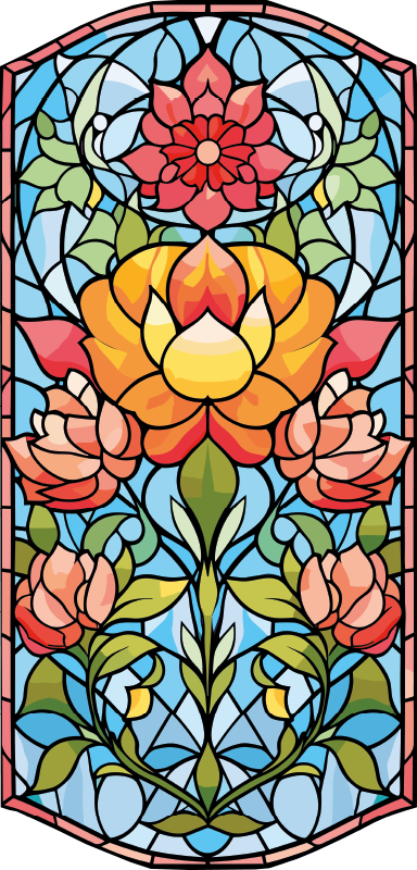 Zeleni mozaični dizajn nalepka za vrata - TenStickers