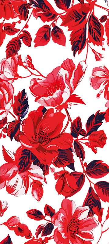 Roza vintage cvetlična stenska poslikava nalepka za vrata - TenStickers