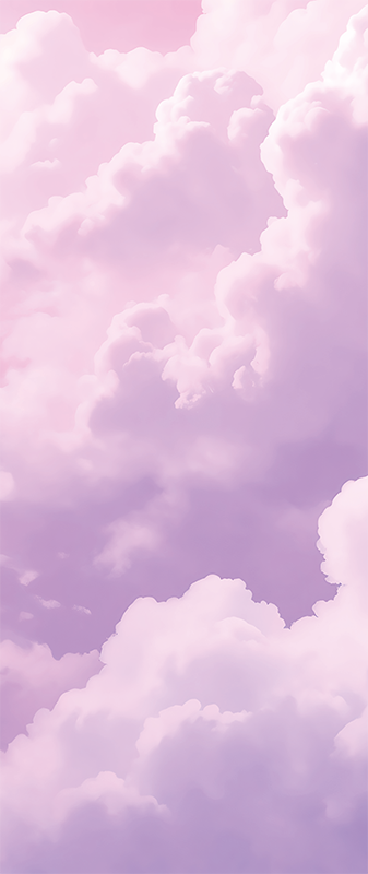 Violet clouds design door sticker - TenStickers