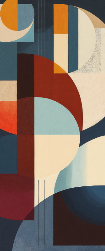 Kandinsky-inspireret geometrisk mønster klistermærke til dør - TenStickers