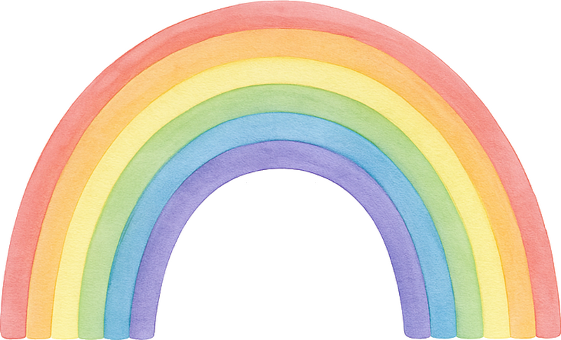 Regenboog aquarelverf muursticker - TenStickers