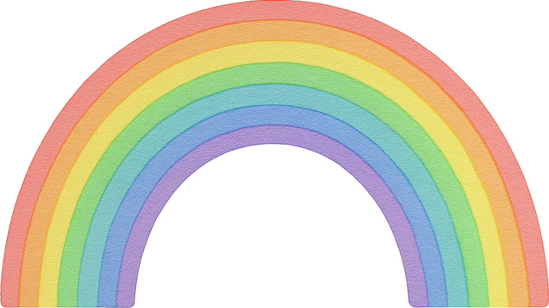 Grote regenboog aquarel muursticker - TenStickers