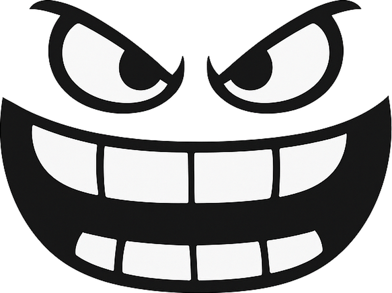 Car sticker monster face for rearview - TenStickers