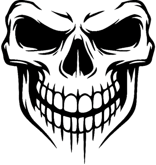 汽车贴纸微笑骷髅引擎盖 - TenStickers