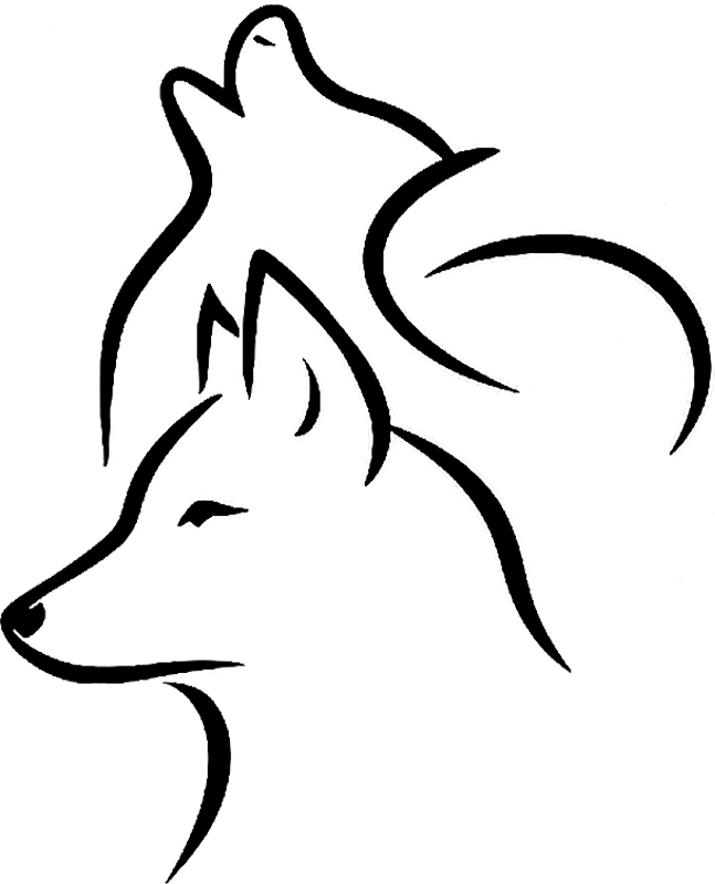 Car sticker wolf line art - TenStickers