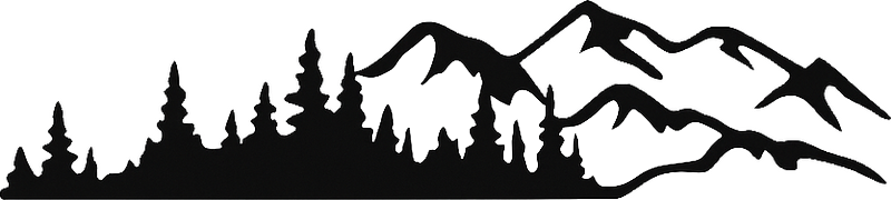 Autosticker monokleurig bergbos - TenStickers