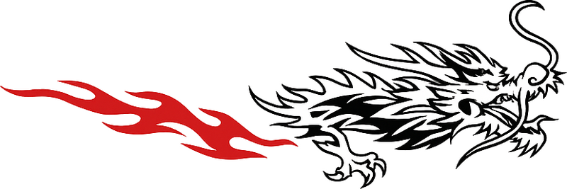 Pegatina coche adhesivo lateral de dragón asiático - TenVinilo