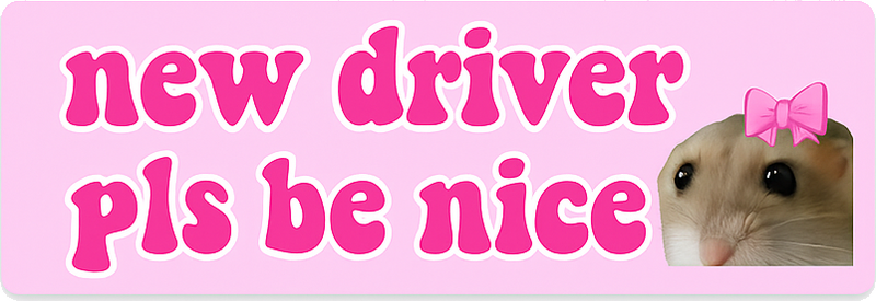 Klistermærke til bil ny chauffør vær venlig - TenStickers