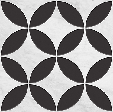 Goede Tegelsticker zwart wit patroon - TenStickers OX-73