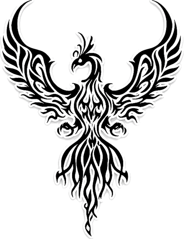 Car sticker white phoenix vinyl sticker - TenStickers