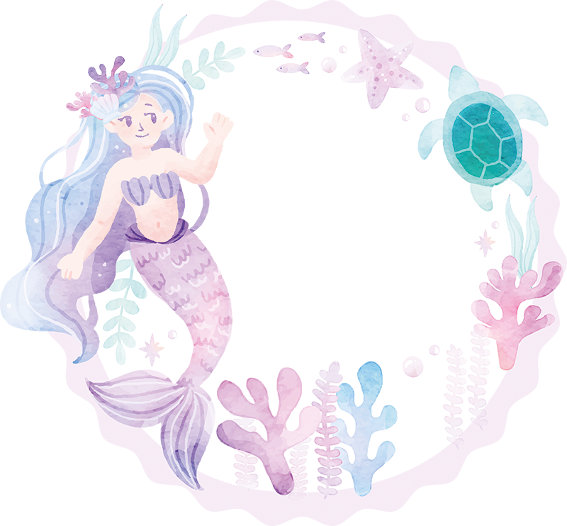 Folie tür meerjungfrau für das kinderzimmer - TenStickers