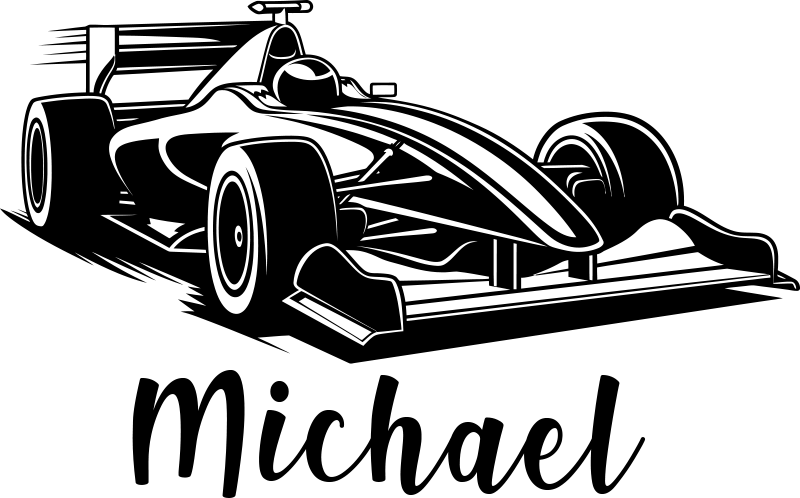 Klistermærke til dør med bil til børneværelse - TenStickers