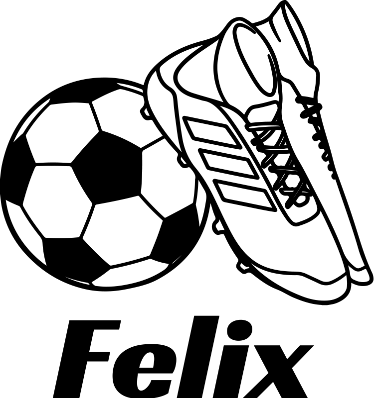 Sticker porte prénom football pour chambre enfant - TenStickers