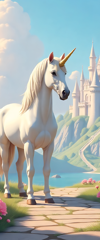 Klistermærke til dør til børneværelse med unicorn - TenStickers