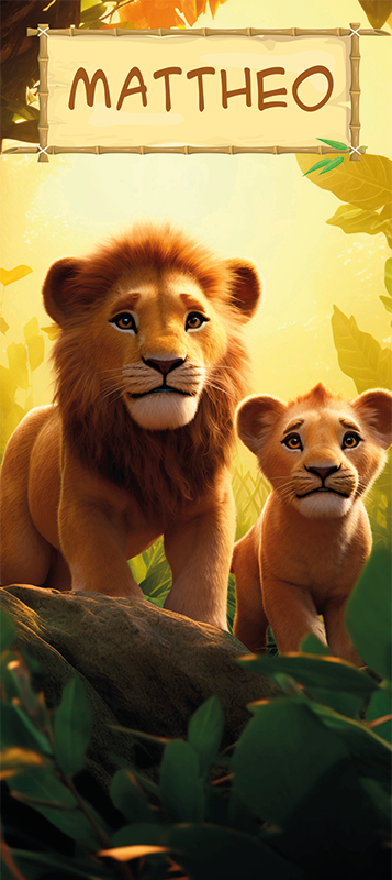 Klistermærke til dør med personlig løve design - TenStickers