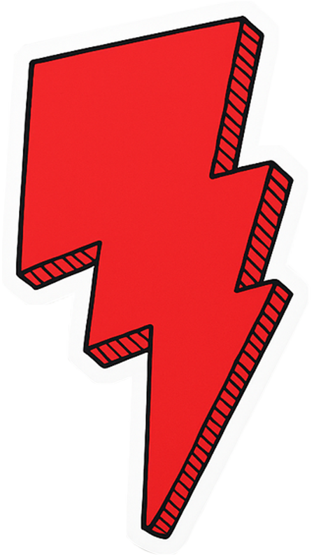 Bike sticker red lightning bolts - TenStickers