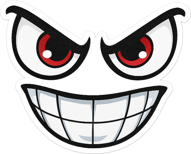 Klistermærke til cykel med aggressive tegneserieansigtter - TenStickers