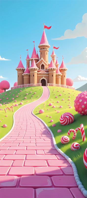 Door sticker princess castle for kids room - TenStickers