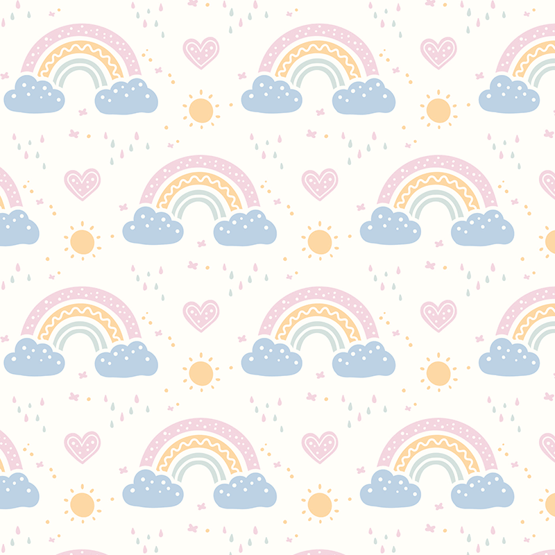 Furniture sticker pink and blue rainbows - TenStickers