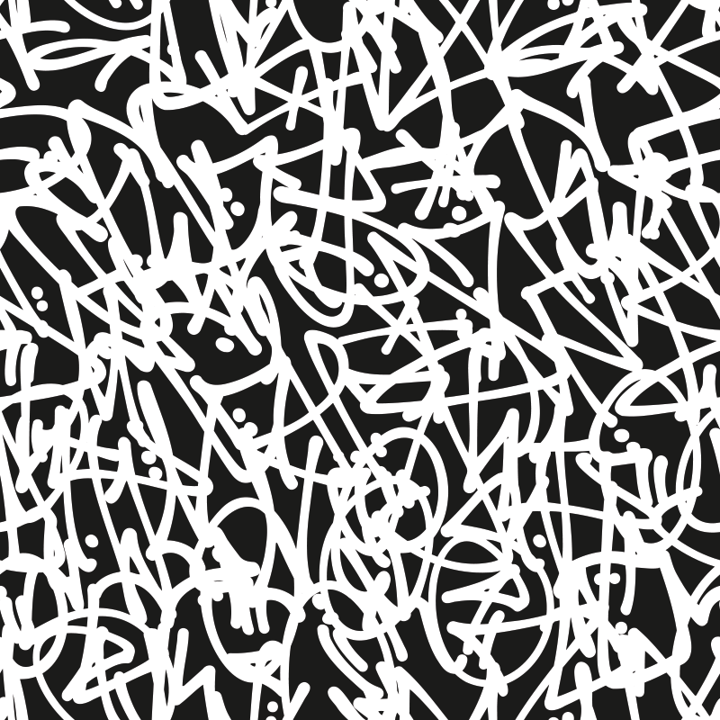 Furniture sticker black and white graffiti design - TenStickers