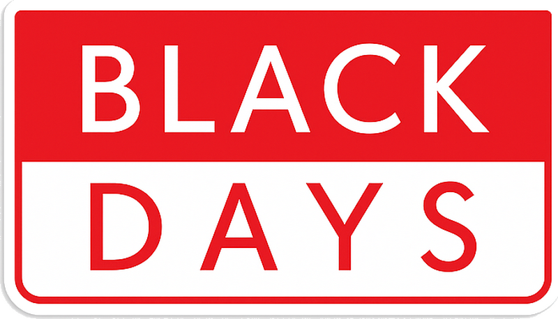 Black friday sticker monochrome black days - TenStickers