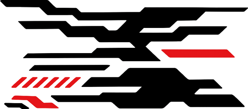 Calcomanía para moto diseño futurista negro-rojo - TenVinilo