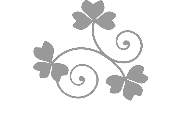 Vinilo espejo remolino floral de trébol - TenVinilo