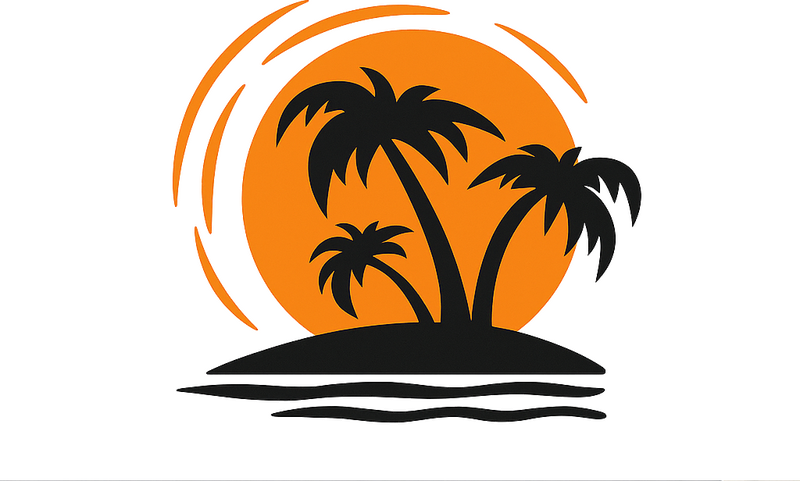 Tropical sunset campervan decal - TenStickers