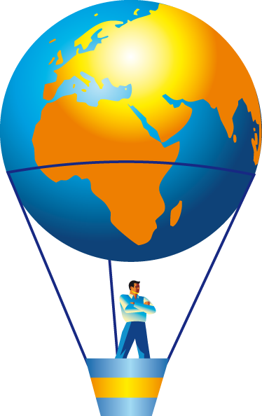 위치 벽 스티커 열기구 타기 - TenStickers