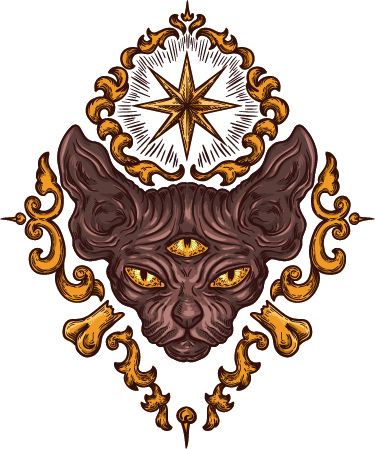 Three-eyed cat wall sticker - TenStickers