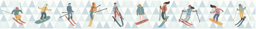 skiers border wall sticker - TenStickers