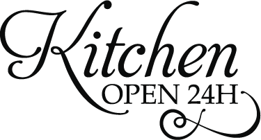 Kitchen Open 24h Home Text Wall Sticker Tenstickers