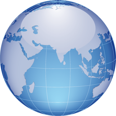 Globus Wandtattoo indischer Ozean - TenStickers