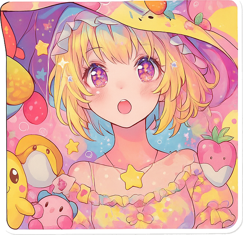 Laptop sticker kawaii pastel anime design - TenStickers