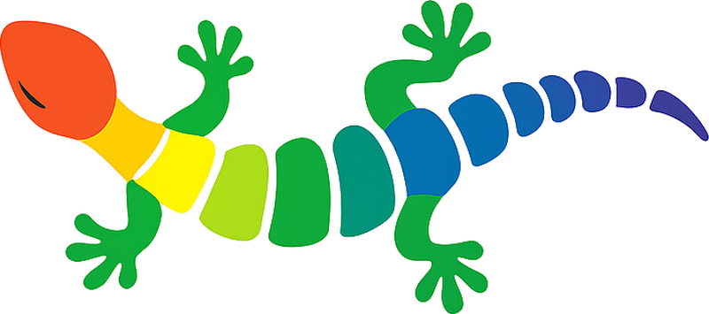 Pegatina para portátil gecko colorido - TenVinilo