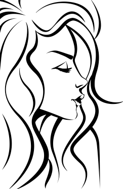 Line Drawing of women faces boho - Women Face Art - Sticker