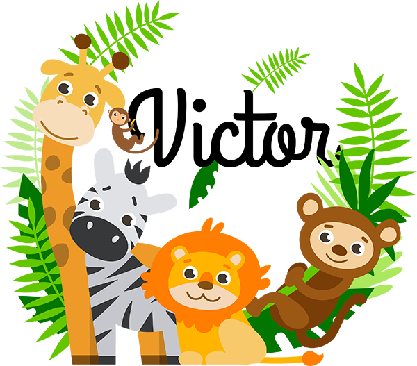 Vinilos decorativos adhesivos infantiles animales jungla multicolor Jungle