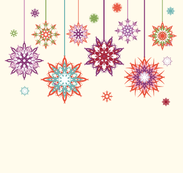 Julstjärna flingar klistermärke - Tenstickers