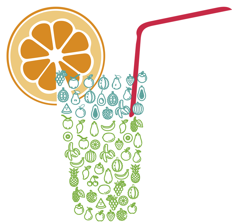 墙贴花玻璃水果橙色 - TenStickers