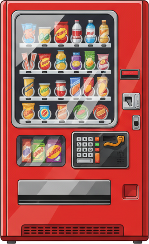 Fridge sticker red vending machine - TenStickers